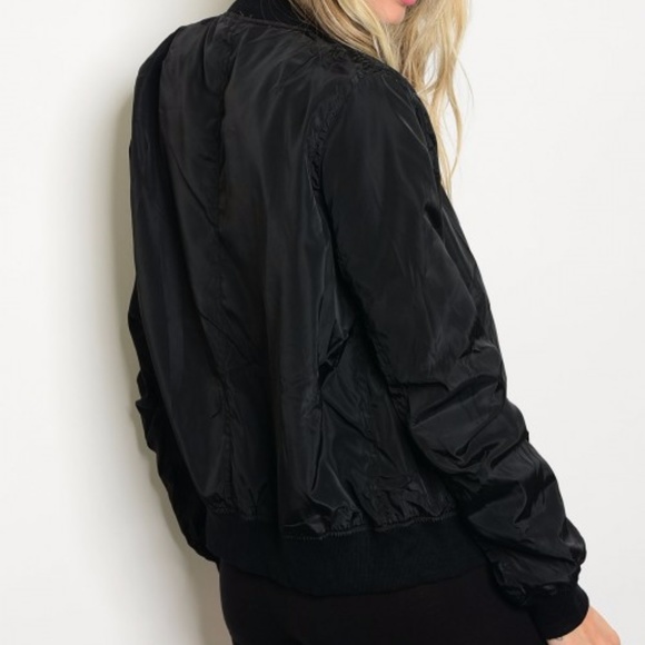 Black Bomber Jacket - Picture 2 of 2