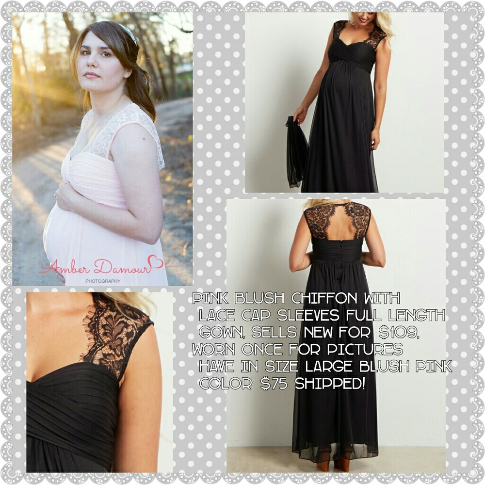 Pink blush maternity photoshoot dress