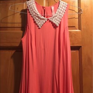 Modcloth Gilli Peter Pan Collar Salmon Dress