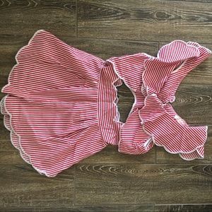 Red and white romper