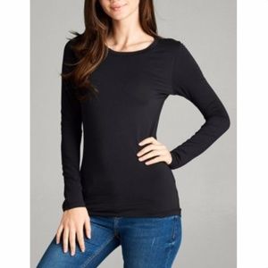 Black Champion Long Sleeve Crew Neck Top Medium