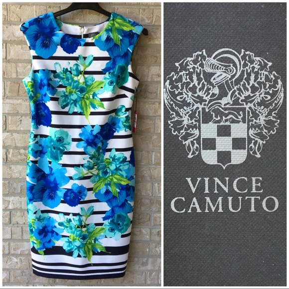 Vince Camuto Dresses & Skirts - HP NWT Vince Camuto Floral Stripe Scuba Dress 14