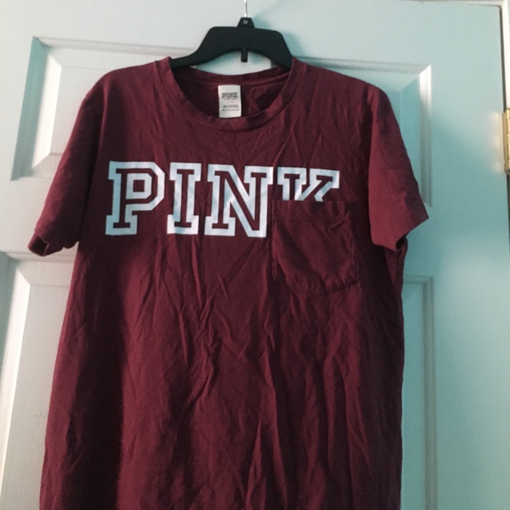 marron pink t shirt