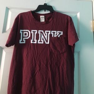 marron pink t shirt