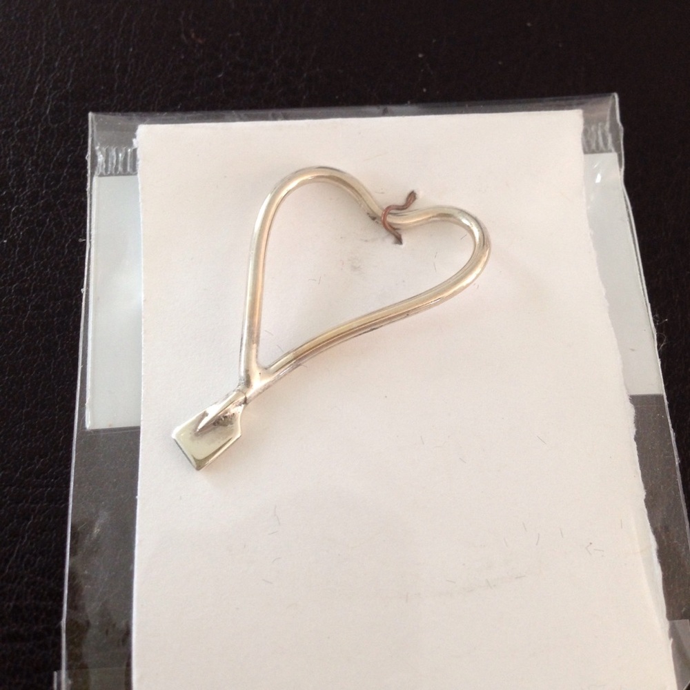 Sterling silver rowing necklace heart charm