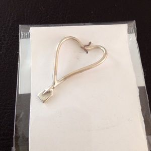 Sterling silver rowing necklace heart charm