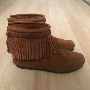 Minnetonka fringe ankle boots