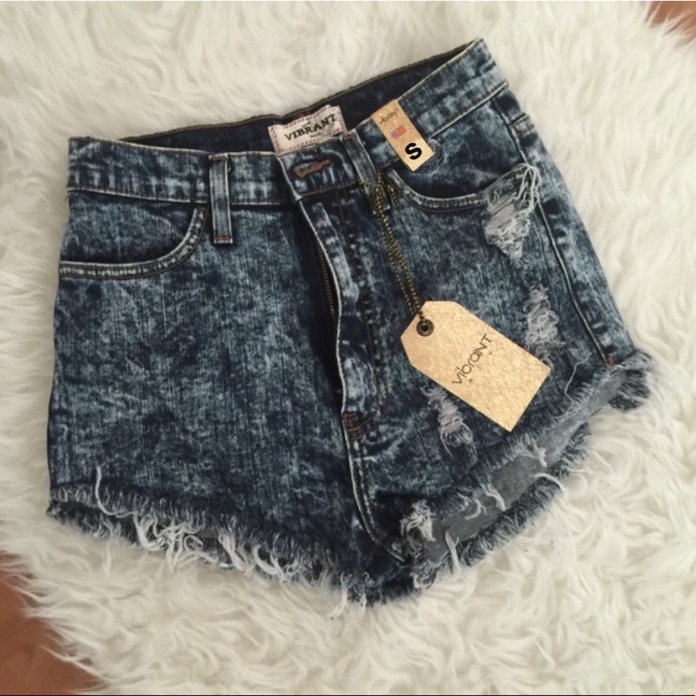 High Waisted Distressed Jean Shorts