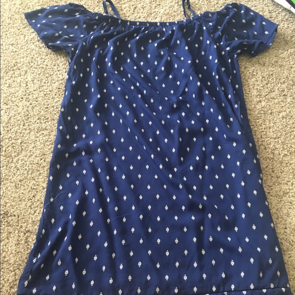 Off the Shoulder Blue Dress