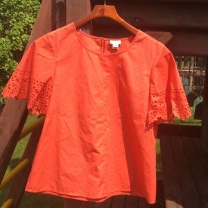 J. Crew Orange Cut Out Shirt!!