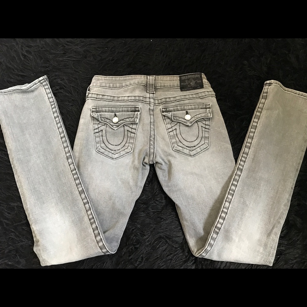 True Religion grey skinny jeans
