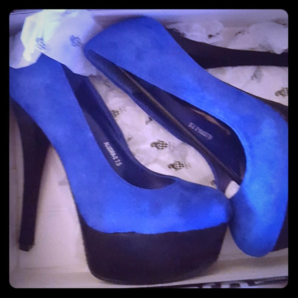 Royal blue & black heels