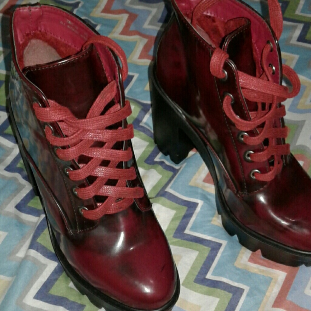 Burgundy boots