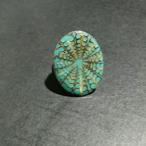 Silver adjustable shell ring