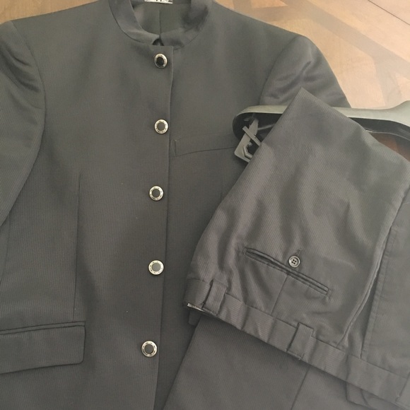 Black pinstripe Italian Extrema suit by Zanetti