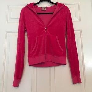 Juicy Couture Pink Velour Zip Up. Size M.