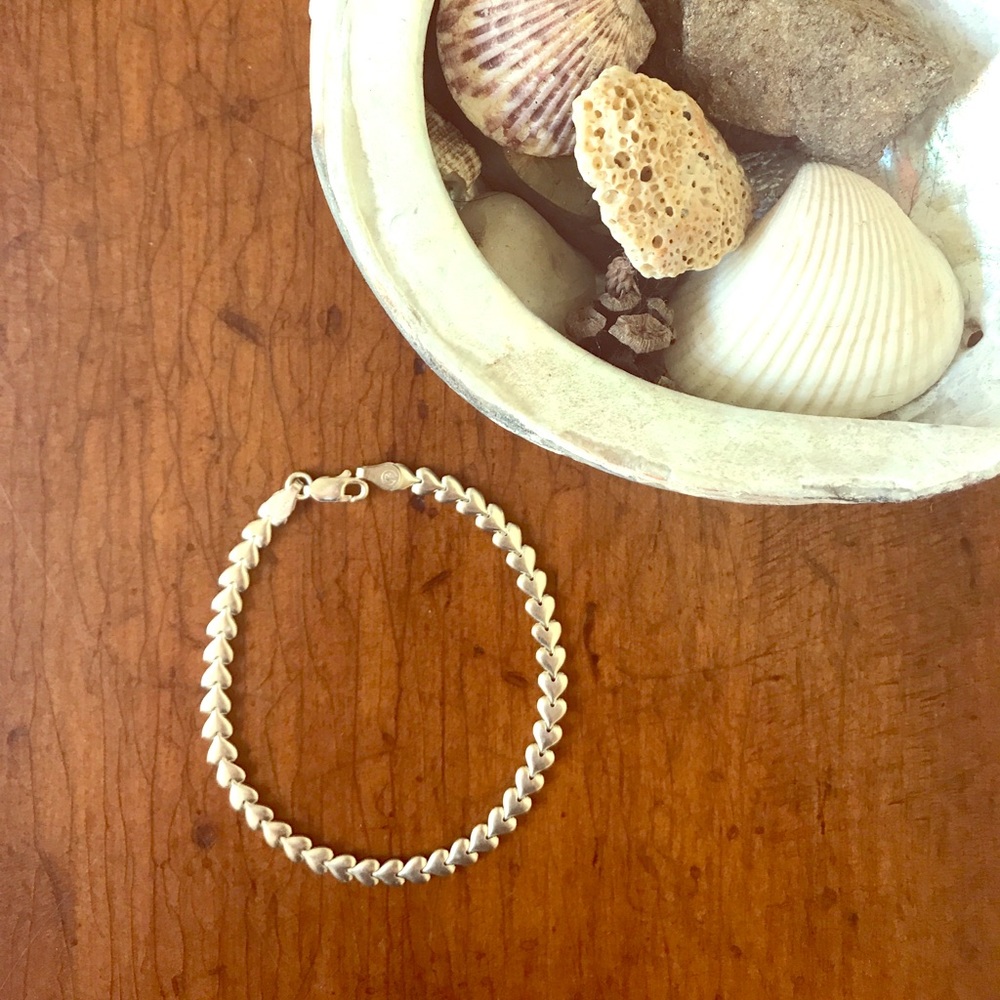 Gorgeous sterling silver heart bracelet/anklet