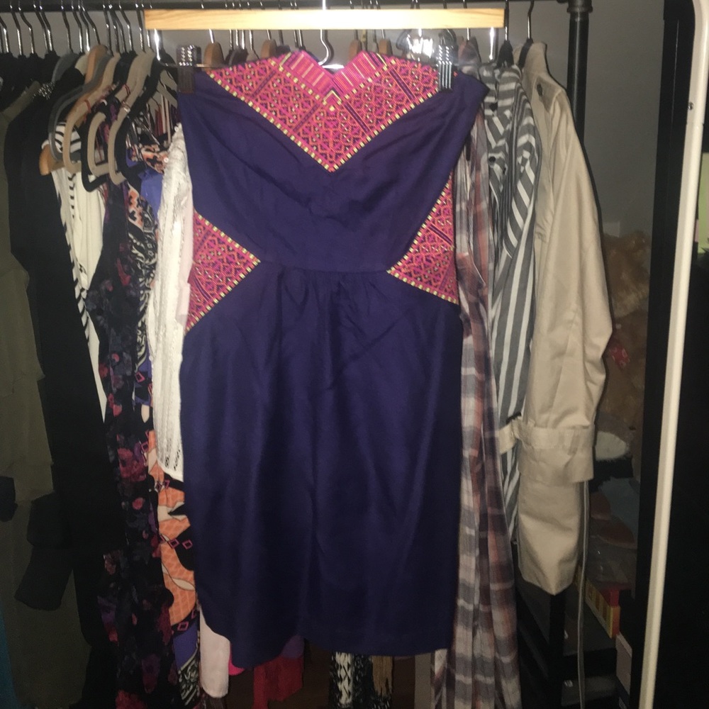 Strapless Bohemian flirty dress
