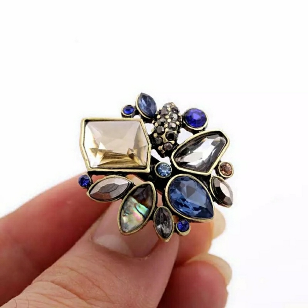 Boho Multi Color Crystal Ring - Picture 3 of 6