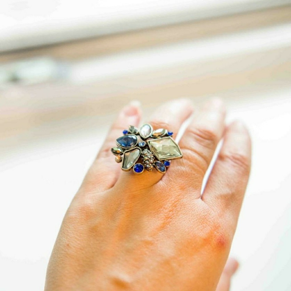 Boho Multi Color Crystal Ring - Picture 5 of 6