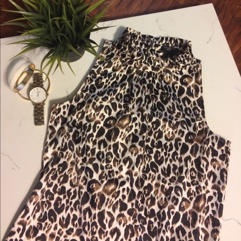 Ann Taylor Silky Leopard Print Top