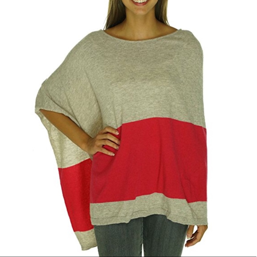 Int'l Concepts Colorblocked Poncho Sweater S/M