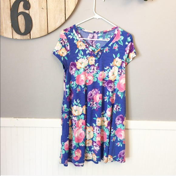 Pinkblush Dresses & Skirts - NWOT royal blue floral swing dress