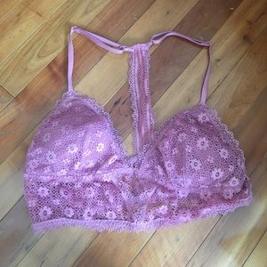 dark pink lace bralette