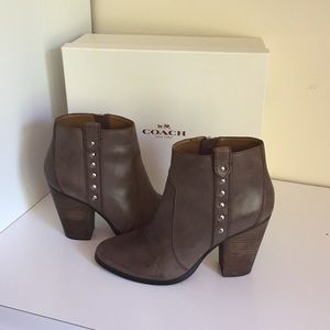 Taupe Coach Ankle Boots - Lightly Used