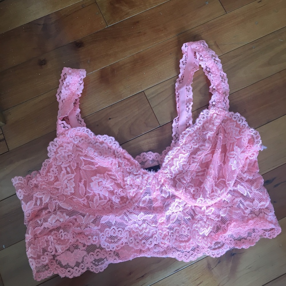 bright pink lace bralette