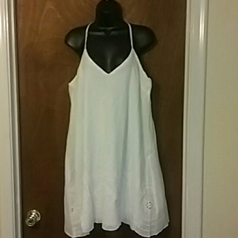 White Linen Eyelet Sun Dress