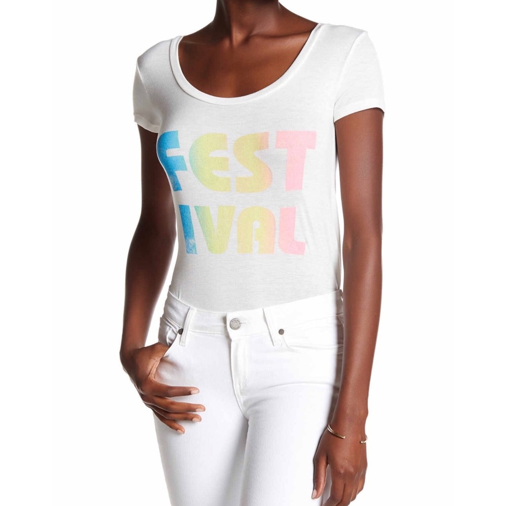 Low Cut Back Festival T-Shirt / Bodysuit