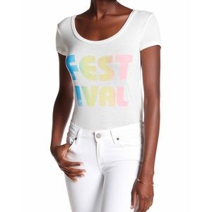 Low Cut Back Festival T-Shirt / Bodysuit