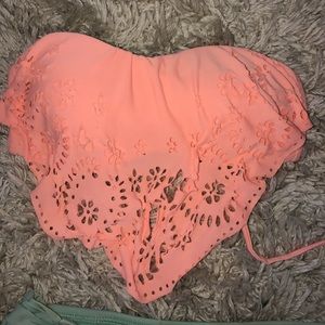 strapless coral bikini top from target!