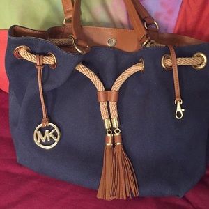 Michael Kors Navy Canvas Tote