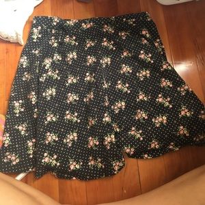 black soft skirt with roses