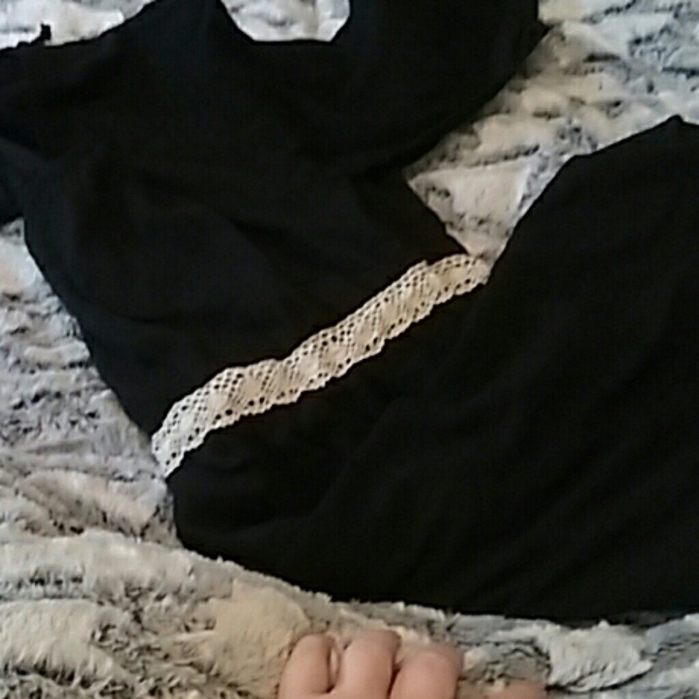 Lace Waisted Peasant Midi Dress