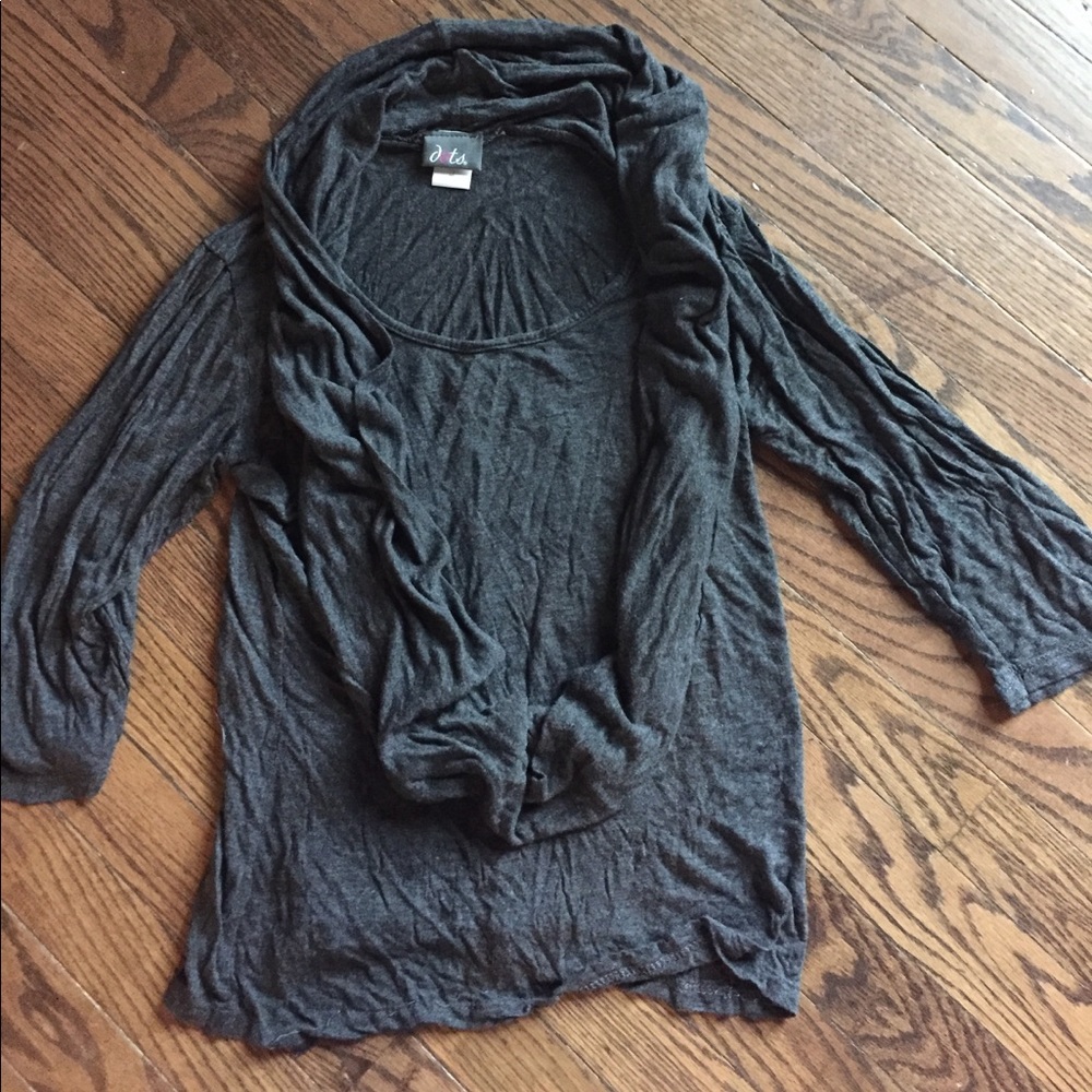Grey scarfed blouse