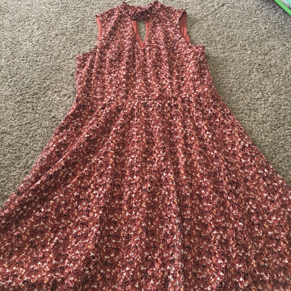 Orange floral dress
