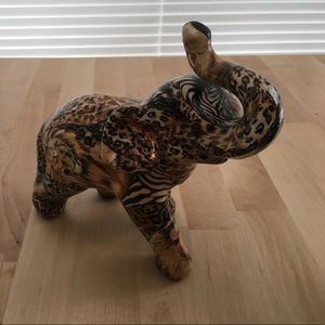 La vie safari patchwork print Elephant figurine