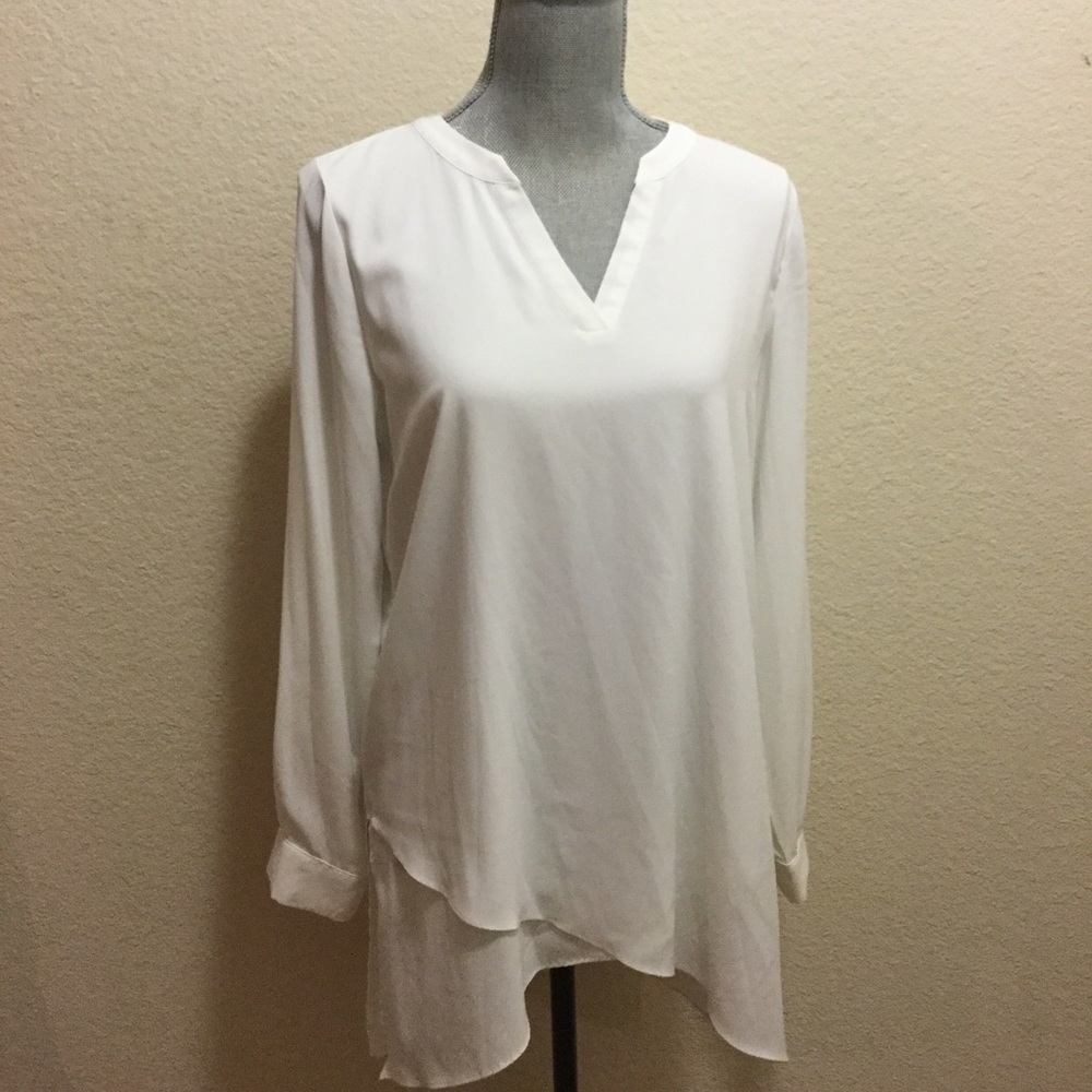 NWOT Susan Graver White Long Sleeve Tunic