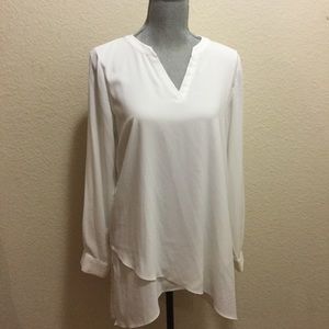 NWOT Susan Graver White Long Sleeve Tunic