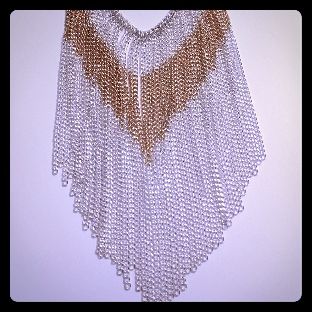 Silver/Gold waterfall chain link Necklace