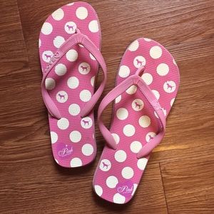 Victoria's Secret Pink Polka Dot Flip Flops