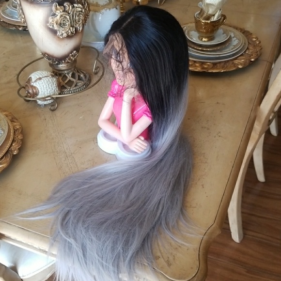 Ready to Ship Today- Ombre Black Gray Beauty Lace main image 4