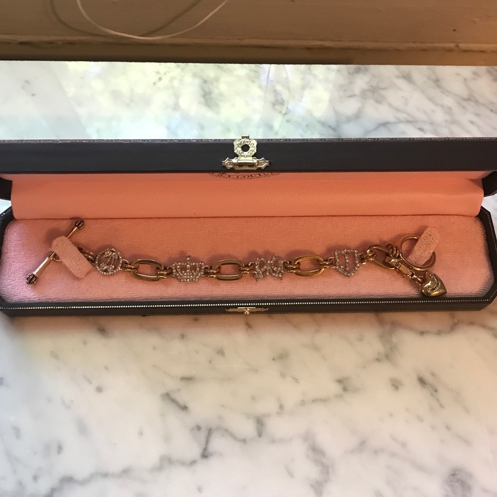 Juicy Couture Gold and Pave Charm Bracelet