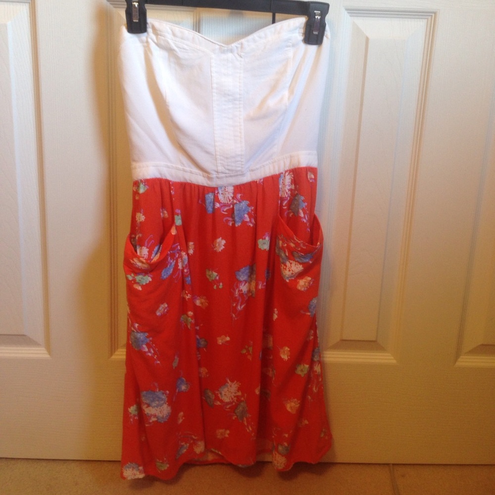 Strapless floral dress