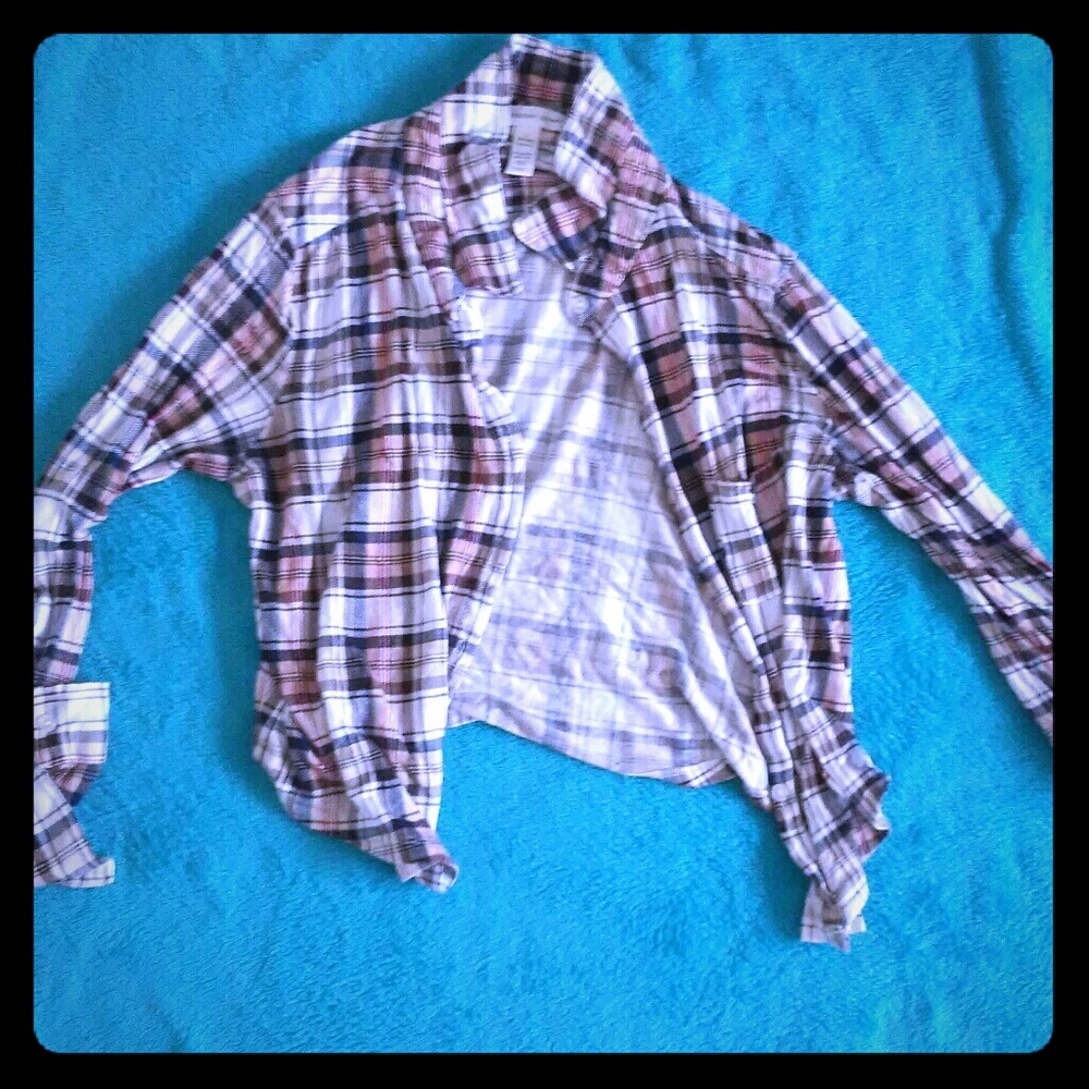 Flannel style crop shirt
