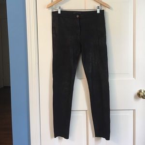 Zara metallic vegan suede leggings