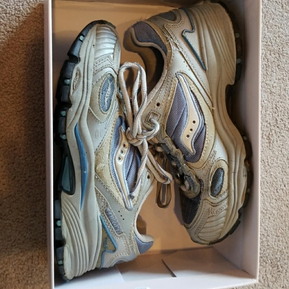 Grey and Blue Sneakers
